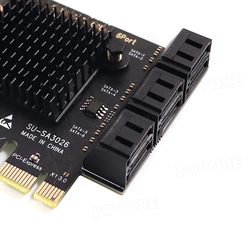 6 Ports SATA 3 III 3.0 Gbps SSD to PCIe Adapter PCI-e PCI Express x1 Controller Board Expansion Card Support x4 x6 x8 x16 | Компьютеры и