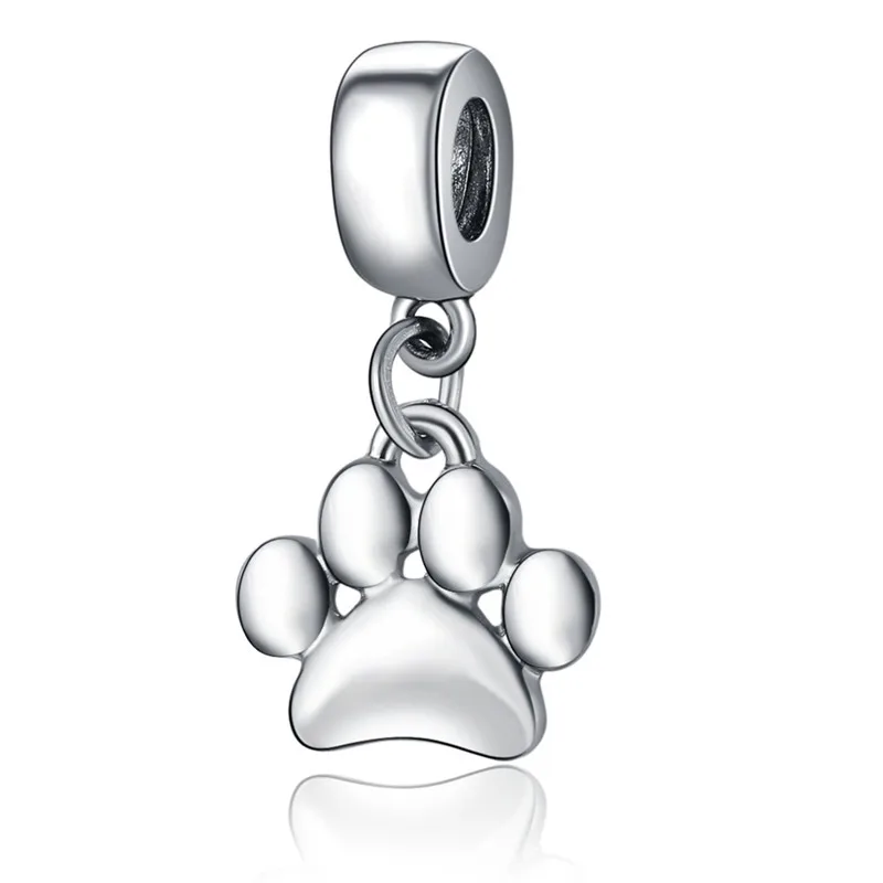 5 шт./лот античный серебряный металлический кулон в форме собачьей лапы шармы