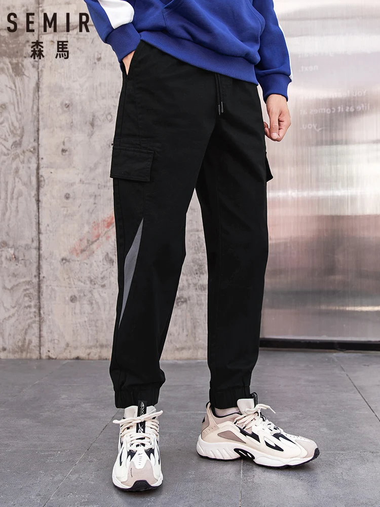 Брюки SEMIR ulzzang мужские зимние комбинезон Брендовые повседневные штаны брюки с