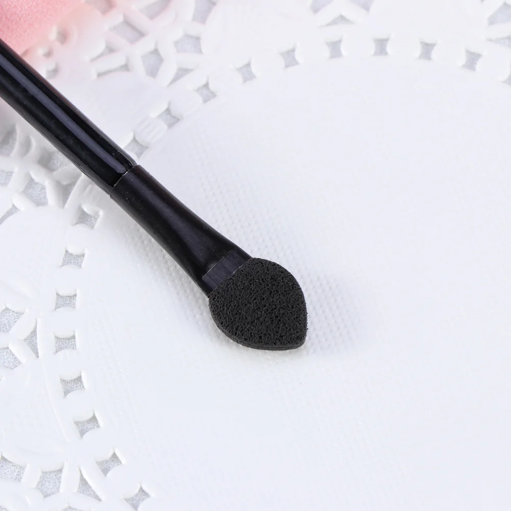 

50pcs Disposable Dual Sides Eyeshadow Sponge Brushes Makeup Applicator with Long Handle (Black)