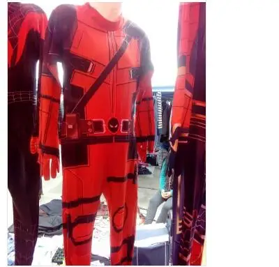 Deadpool ; Детский костюм Дэдпула с маской; костюм супергероя для костюмированной вечеринки; цельнокроеное боди для мальчиков; Детские вечерние костюмы на Хэллоуин - Цвет: Deadpool