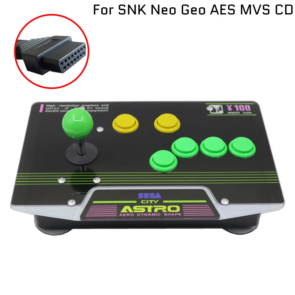 

RAC-J200S 6 кнопок 15Pin аркадный джойстик контроллер для SNK Neo Geo AES MVS CD SEGA Astro City Mini