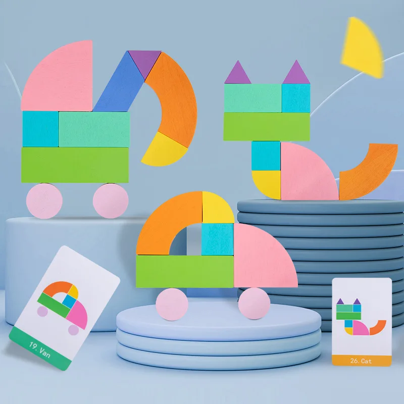 

Wooden Jigsaw Puzzle Kids Toys Montessori Materials Tangram Educational Toys For Children Funny Shape Bricks Learning Toys