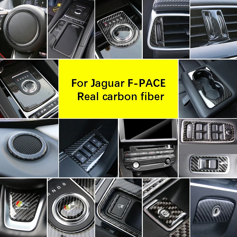 Для Jaguar F PACE XE XF 2016 2020 из углеродного волокна Центральная панель управления салона