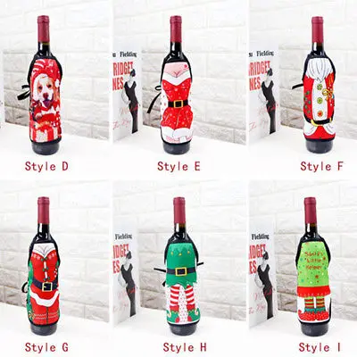 Новинка 2019 года Рождественская мини бутылка для вина накидка одежды вечерние