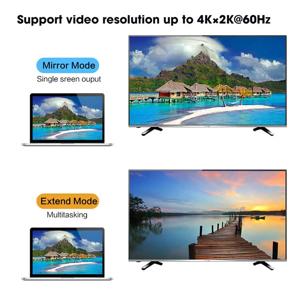 DisplayPort To HDMI Adapter Female To Male 4K 60HZ HDTV Cable Adapter Video Audio For PC TV Projector