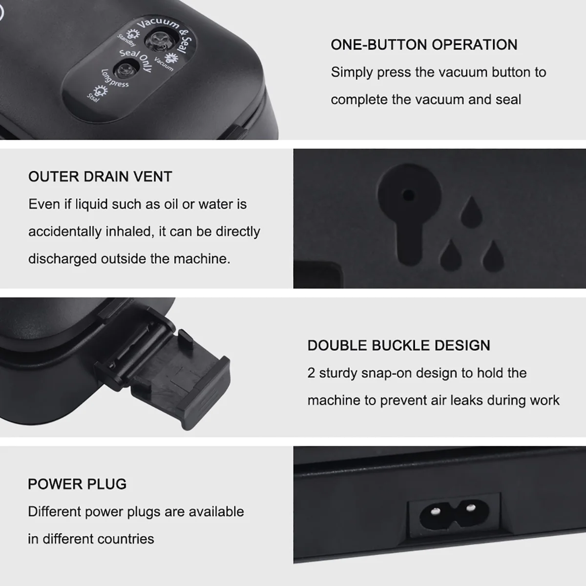 Вакуумный Еда уплотнитель Портативный дегазатор 220V/110V автоматический бытовой