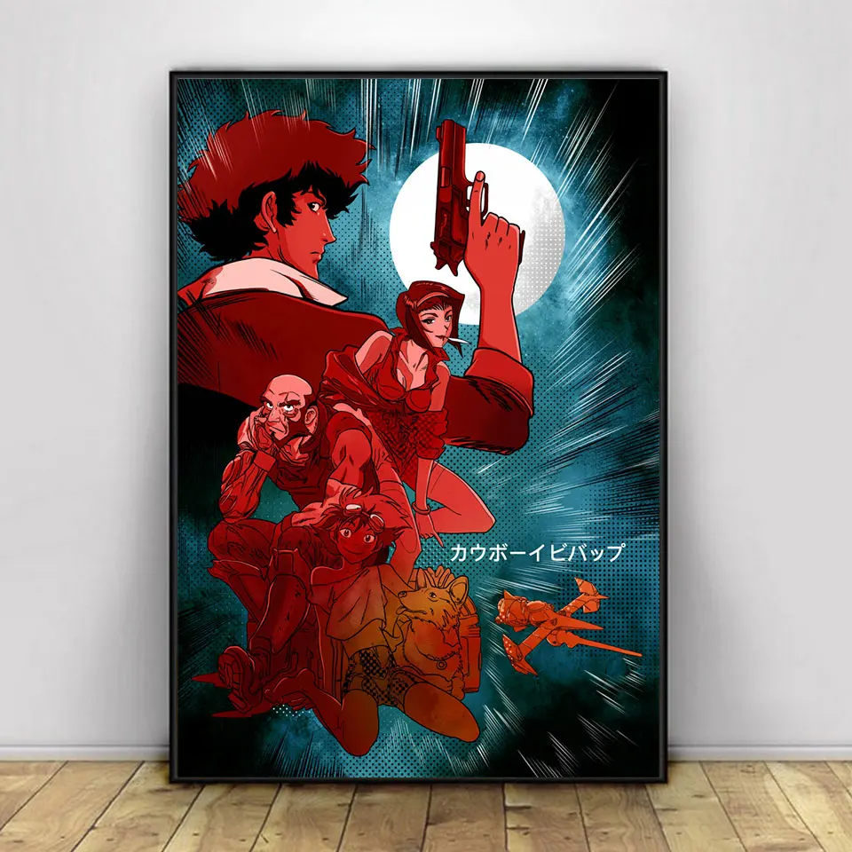 Ковбой Бибоп Спайк шелковая Плакаты и декоративное настенное Искусство Рисунок