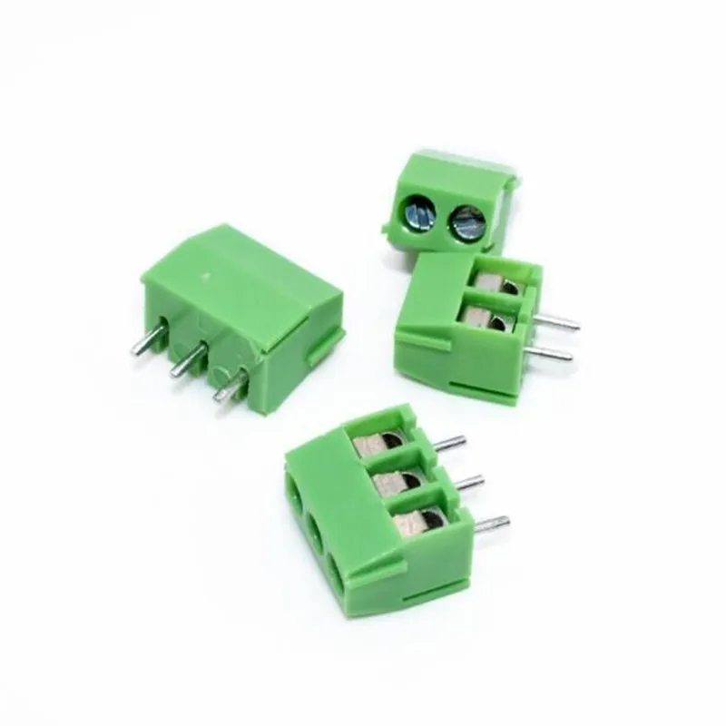100 шт. 3,5 мм шаг винтовой клеммный разъем 2 Pin 3 Pin прямая нога KF350 медь зеленый PCB клеммные блоки