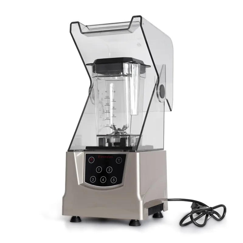 silver grey Коммерческий 2L Электрический смузи машина с бесшумной крышкой Milkshake Машина льда блендер; миксер машина - Цвет: silver grey