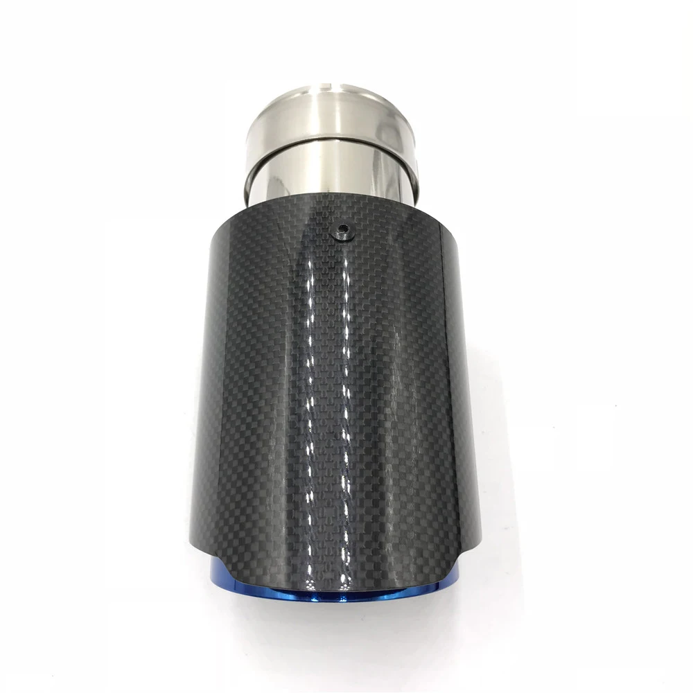 Цельный одиночный глянцевый задний глушитель из углеродного волокна труба с