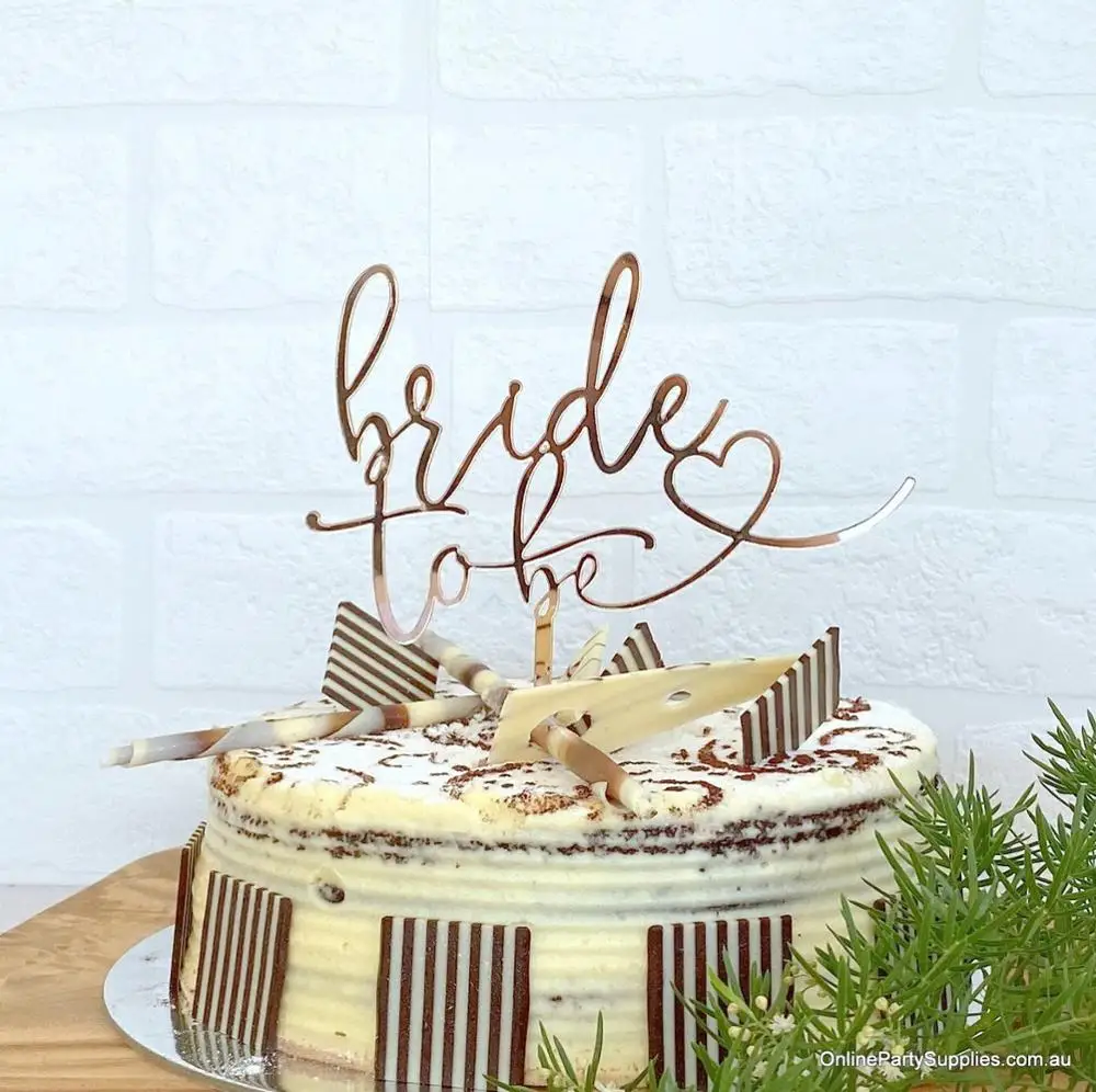 Топпер для торта Bride To Be акриловый черный украшение свадебного девичвечерние