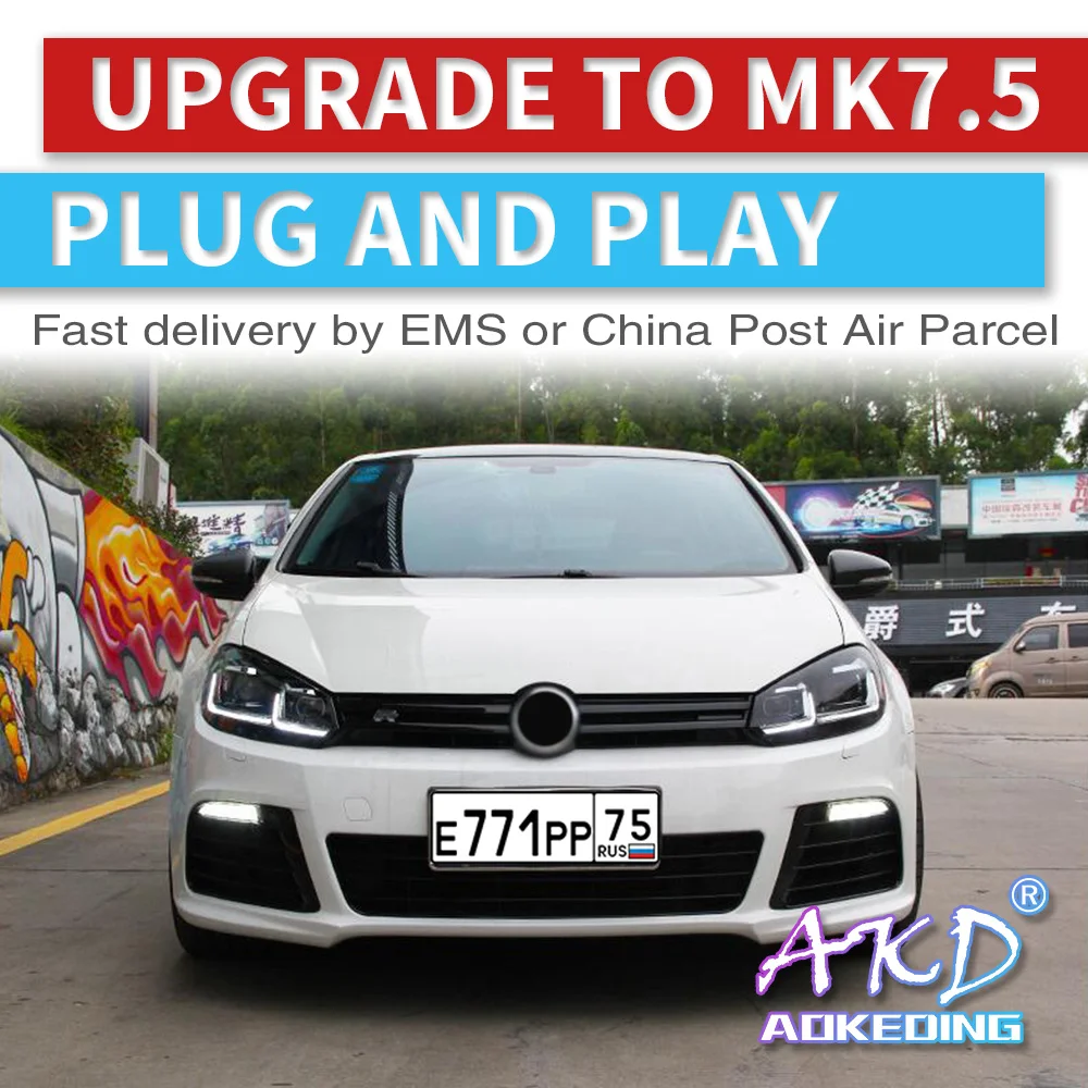Автомобильные фары AKD 2009-2013 для VW Golf 6 MK6, год налобный фонарь для Golf6 R20 angel Eye style Bi Xenon объектив HID High Low