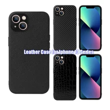 2021 New Phone Case for Iphone 13 13 Pro Max 13mini Leather Anti-fall Phone Case Carbon Fiber Crocodile Leather Cross Pattern