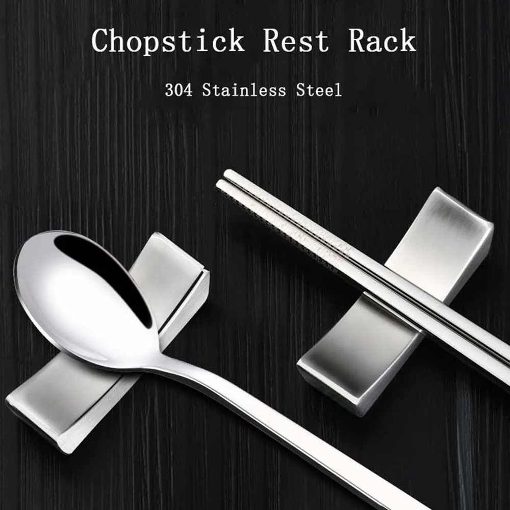 

Stainless Steel Chinese Chopstick Rest Chopsticks Holder Chopsticks Spoon Pillow Shape Rack Reusable Kitchen Tableware
