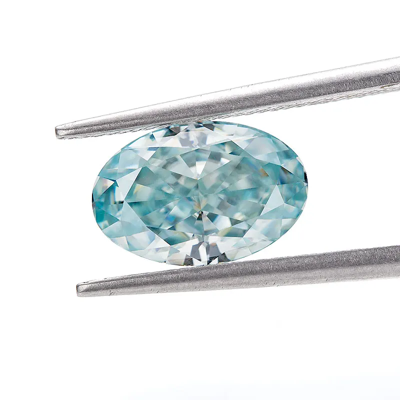 

Blue Color Loose Moissanite Stones Oval Cutting Brilliant Gemstone Diamond VVS1 Clarity for Engagement Jewelry Ring Making