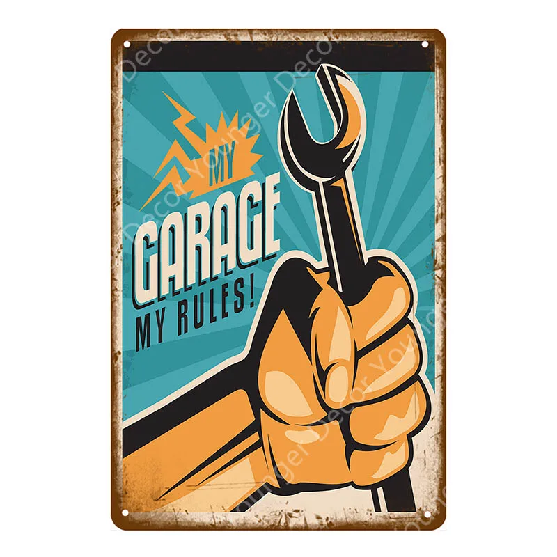 Дедуся для жестяные вывески «Garage» Инструменты для ремонта автомобилей Шины металла плакат настенный художественный Декор Винтаж декоративная тарелка мой гараж мои правила доска YI-087 - Цвет: YD1646EI