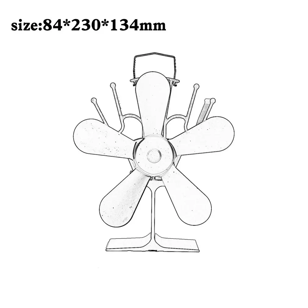 

Five-Leaf Thermal Power Fireplace Fan Heat Powered Wood Stove Fan For Wood Log Burner Fireplace Eco Friendly Fans Log Heaters
