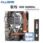 Комплект материнской платы Kllisre B75 с Core i3 3240 8 Гб 1600 МГц DDR3 ПАМЯТЬ для настольного компьютера NVME M.2 USB3.0 SATA3