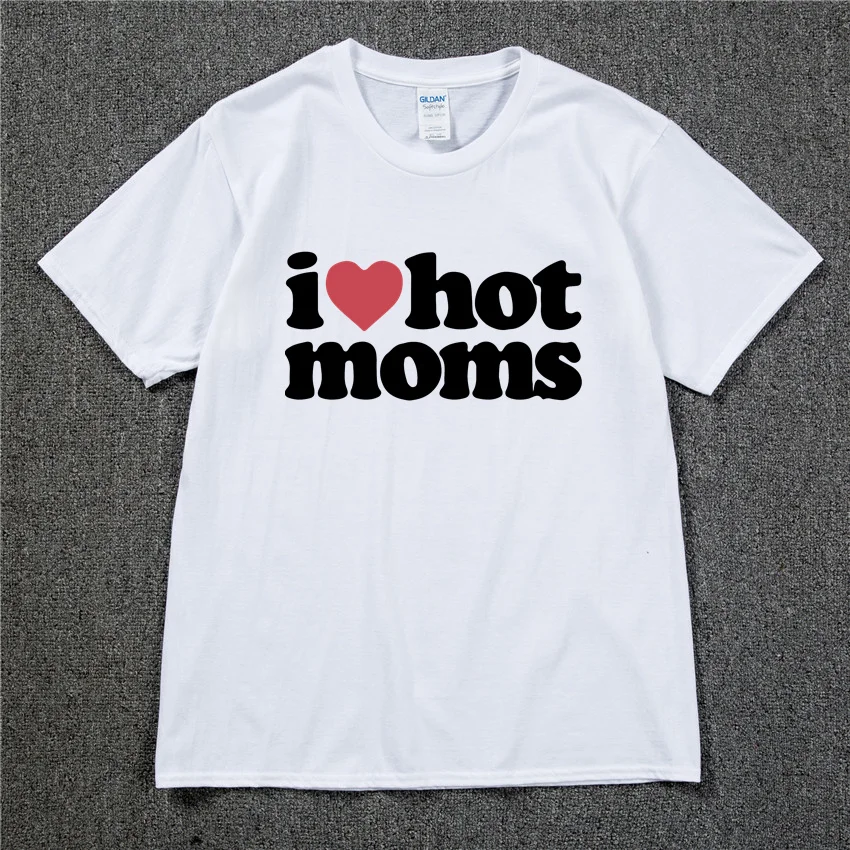 i love hot moms skateboard t shirt 100 cotton streetwear men t shirt usa summer short sleeve brand hip hop tshirt swag tee free global shipping