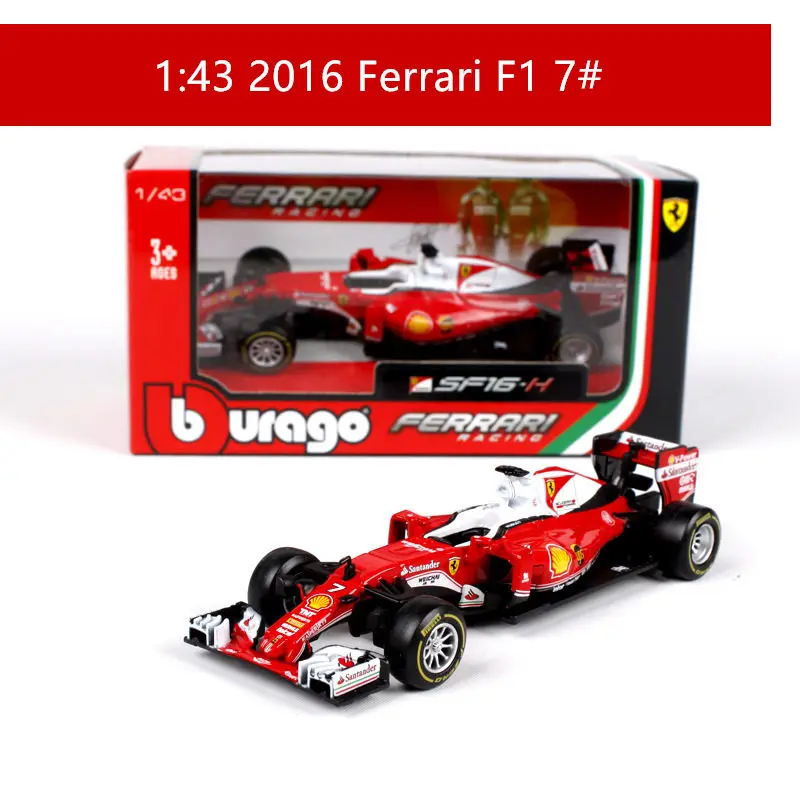 SF16.H-7 Бураго 1:43 красный BULL-RB12 сплав F1 модель автомобиля литье под давлением модель автомобиля моделирование автомобиля украшение коллекция подарочная игрушка - Цвет: SF16.H-7