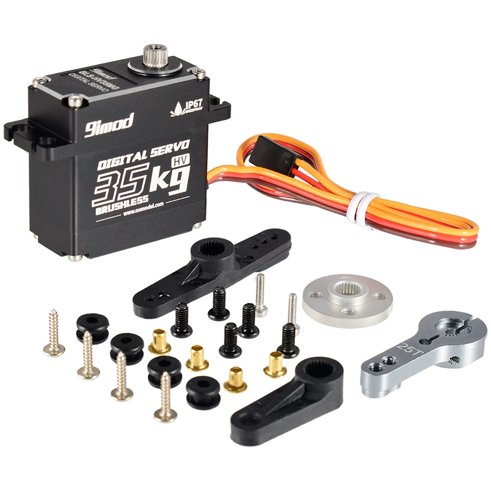 9imod Servo resistente al agua BLS-HV35MG 35KG engranaje de Metal HV Servo Digital sin escobillas para RC coche barco Robot DIY-2