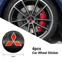 4pcs car accessories tire wheel center hub caps 3d decorative sticker for mitsubishi asx lancer pajero 4 outlander 3 xl l200