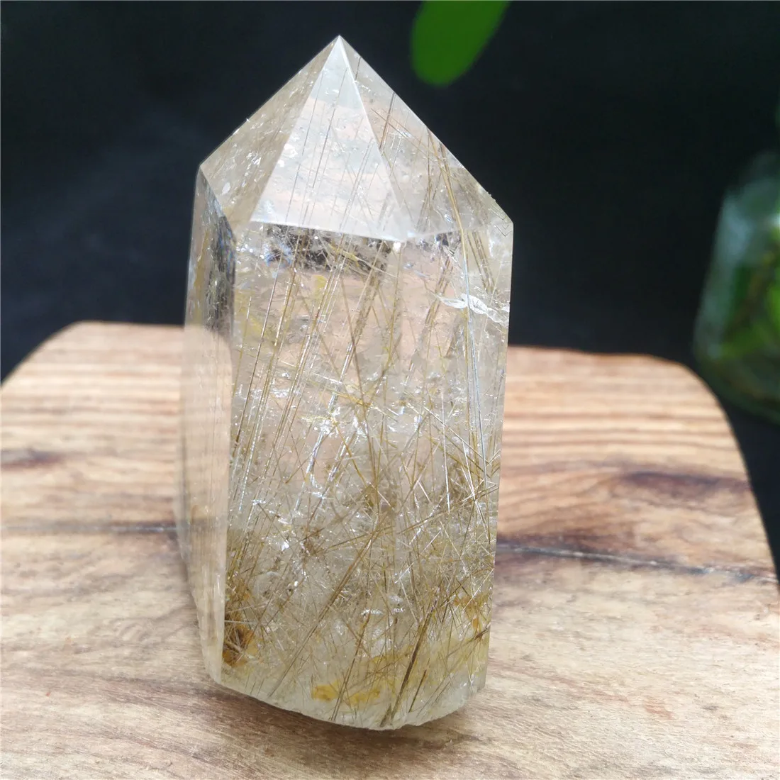 Rutile кварц точка Wicca остров камни лечебные Декор Кристальный Пьер Naturelle Cristaux