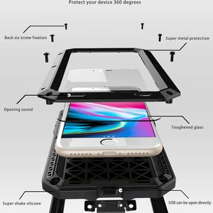 tempered glassmetal aluminum armor phone case for iphone 11 pro xs max xr x 7 8 6 6s plus 5s 5c 5 se full body shockproof cover free global shipping