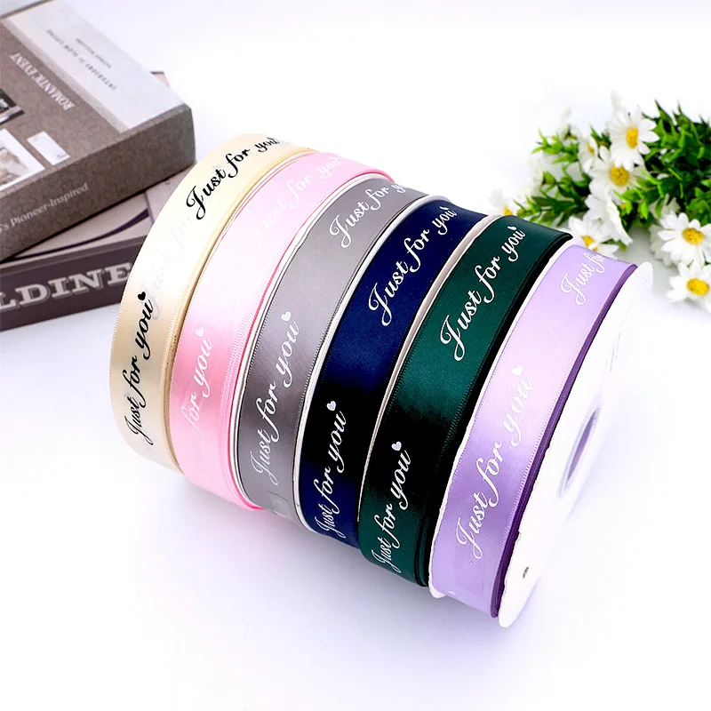5Yards Just For You Printed Polyester Ribbons Christmas Wedding Festival Party Decoration DIY Bow Card Gifts Cake Wrapping | Дом и сад
