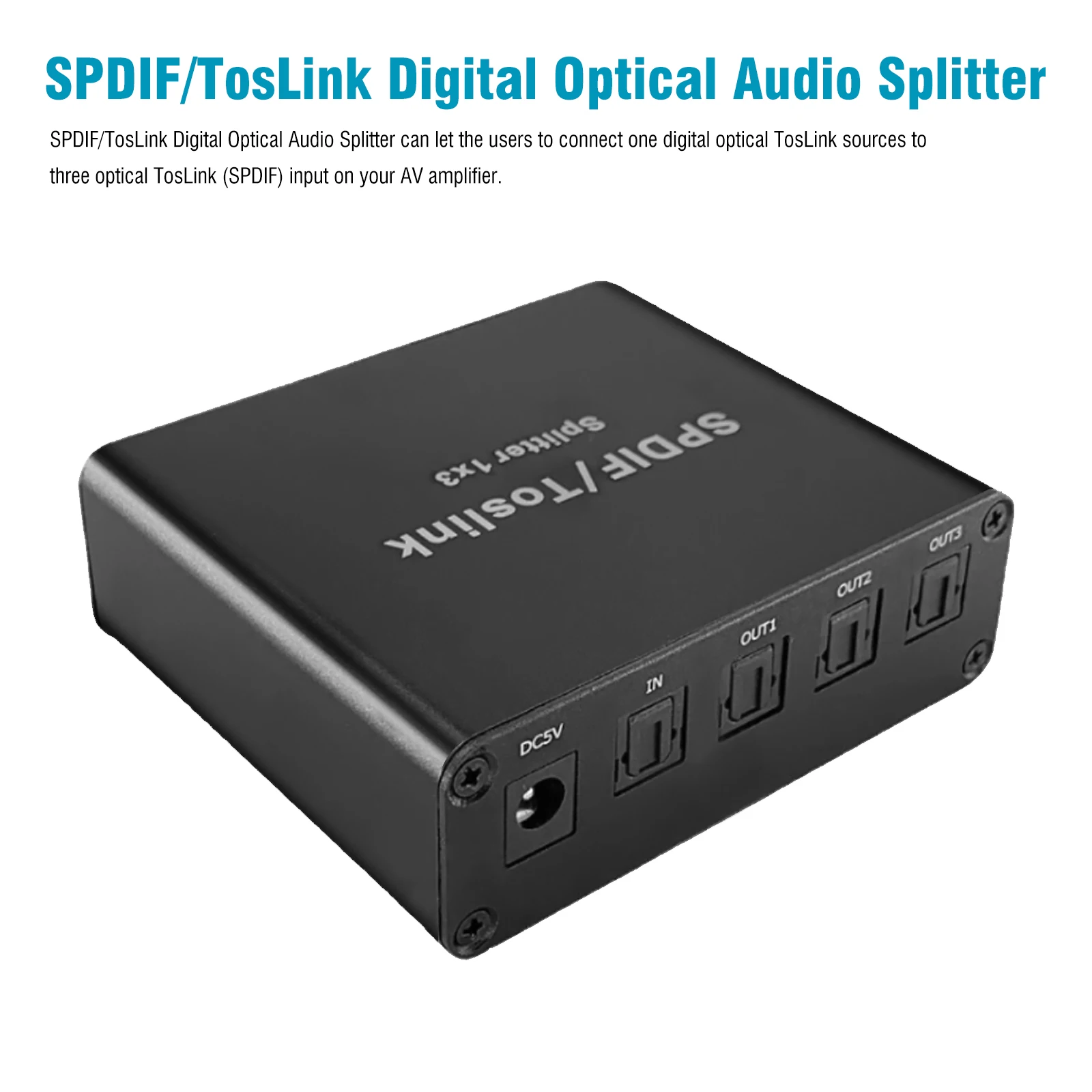 SPDIF/Toslink переключатель сплиттер 1x 3 Поддержка LPCM2.0 / DTS Dolby-AC3 со светодиодной