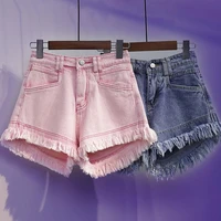 large size high waist denim shorts womens summer 2021 new style loose and thin wide leg pants a line hot pants womens shorts