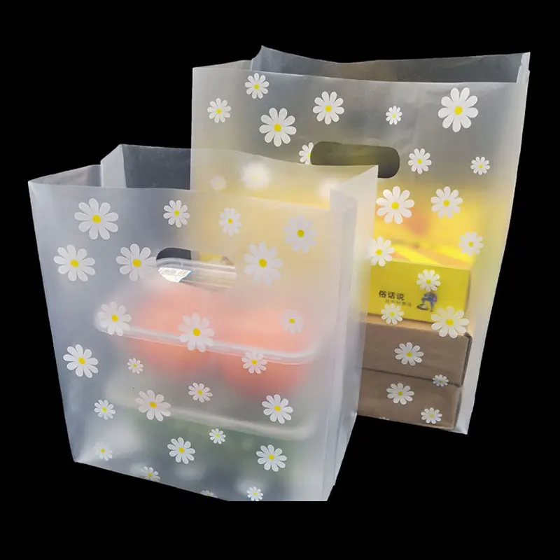 

50pcs Disposable Food Packing Bag Dessert Cake Bread Takeaway Packing Handbags Baking Packing Tools One-off Take Out Food Bags