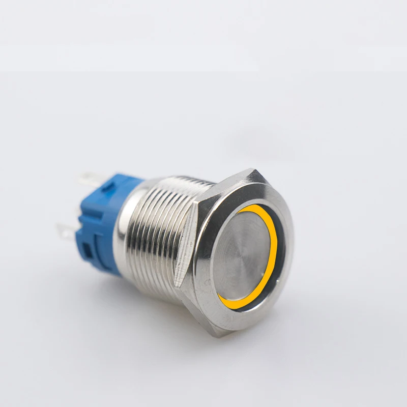 1 шт. 19 мм самоблокирующаяся и металлическая кнопка с выключателем света