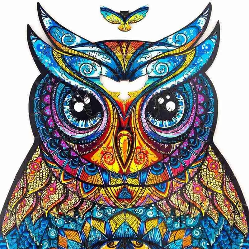 

Wooden Jigsaw Puzzles Mysterious Owl Puzzle Interactive Christmas Kids Puzzle Games Gift Toy For Adults Wooden Educational U9Y6