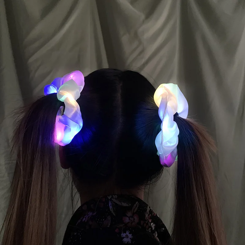 Резинка для волос со светодиодной подсветкой трикотажные резинки женщин и
