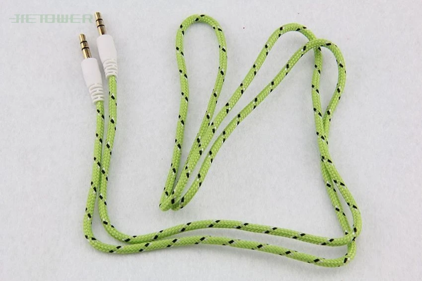 

Braided Woven AUX 3.5mm Audio Car Extention Cable wire Auxiliary Stereo Jack Male 3ft Lead For Iphone Mobile Phone 1000pcs/lot