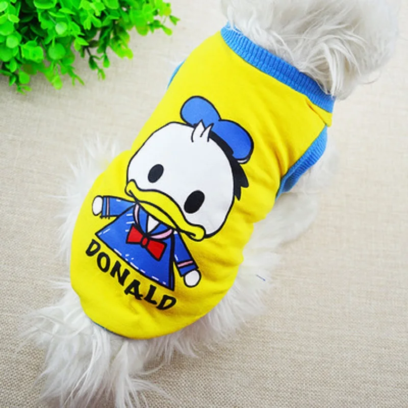 Новые Pet Одежда с принтом в виде собак Щенок жилет Весенняя футболка Рубашка