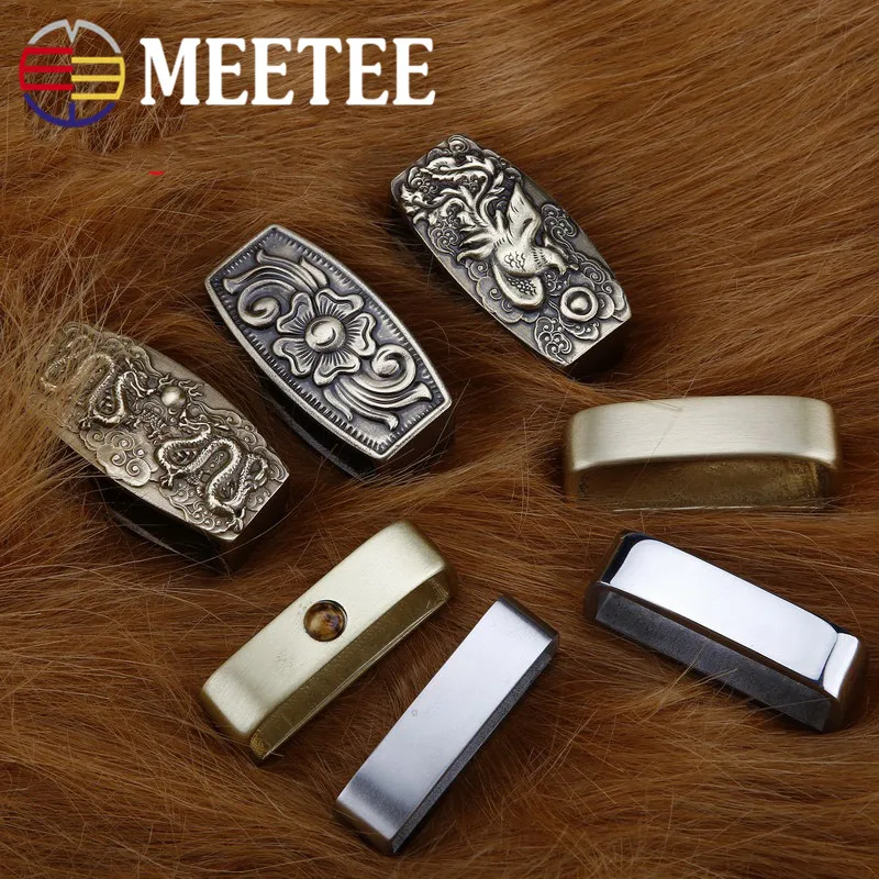 Meetee 4 шт. 25-40 мм Твердый латунный нержавеющий металлические пряжки для ремня кольцо Петля для ремня медный ремешок кольцо DIY ремесло Кожаное украшение