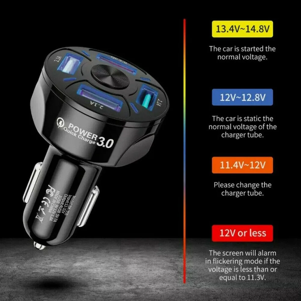 

Автомобильное зарядное устройство с 4 USB-портами, 78,0 мА, мм * 32 мм * 32 мм