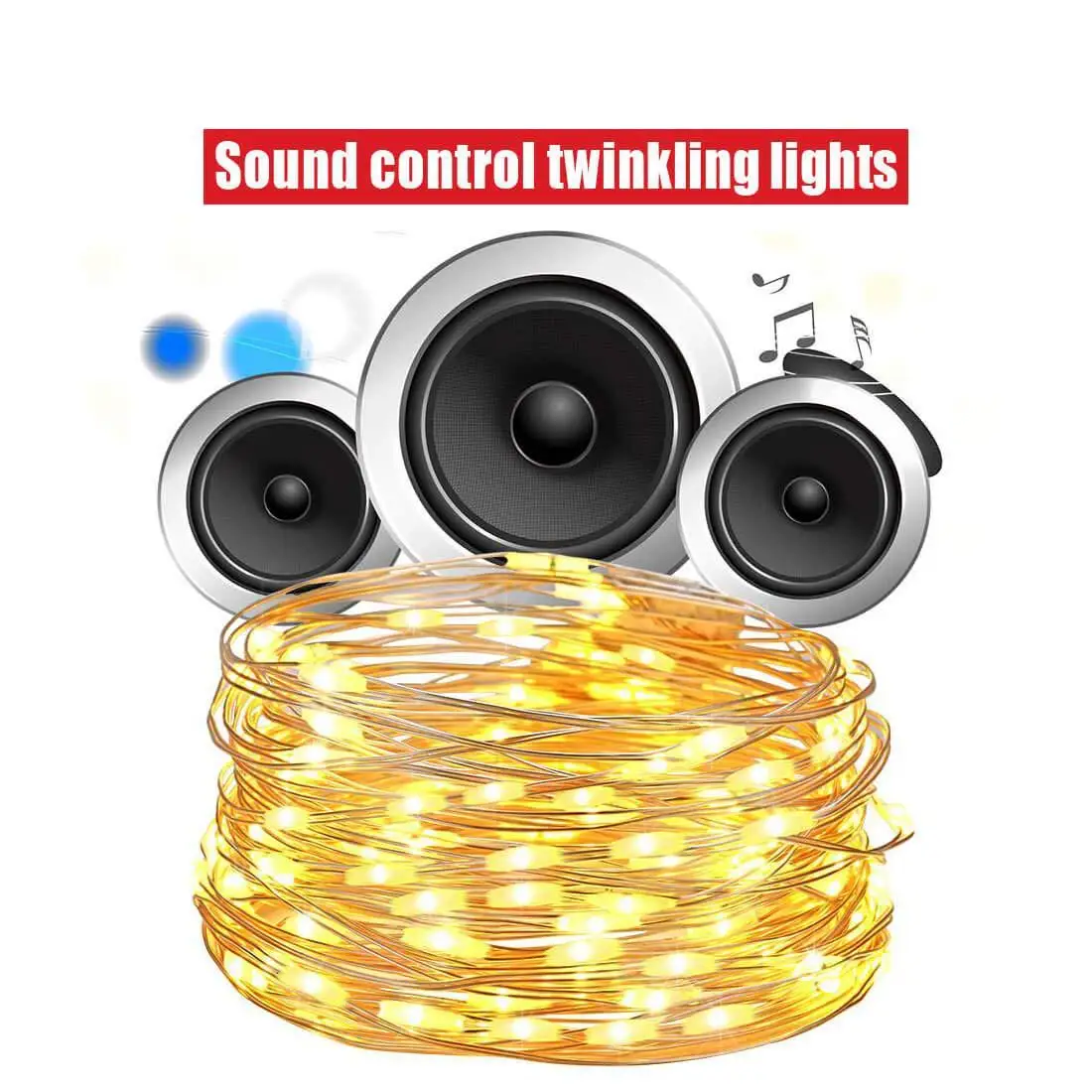 100 ламп с дистанционным управлением 8 узоров музыкальный светодиодный светильник