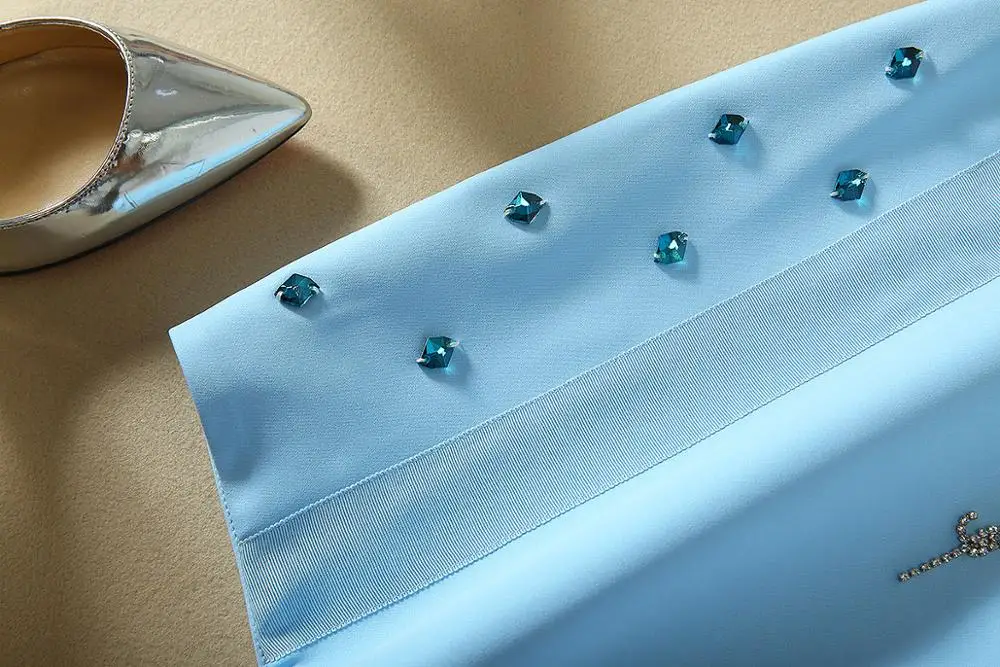 

MIUXIMAO Best Quality 2019 Office Lady Fall Twinset Elegant Top Luxury Diamonds Dress Suits Women Vestidos