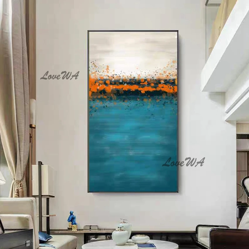 

Abstract 100% Hand-painted Blue Color Textured Newest Oil Painting Decorative Items Wall Hangings Artwork High Quality Wall Art