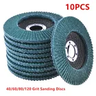 Абразивные шлифовальные диски, комплект из 10 шлифовальных дисков, 125 мм, 5 дюймов, 406080120 Грит, для углового шлифовального станка, для работ по дереву