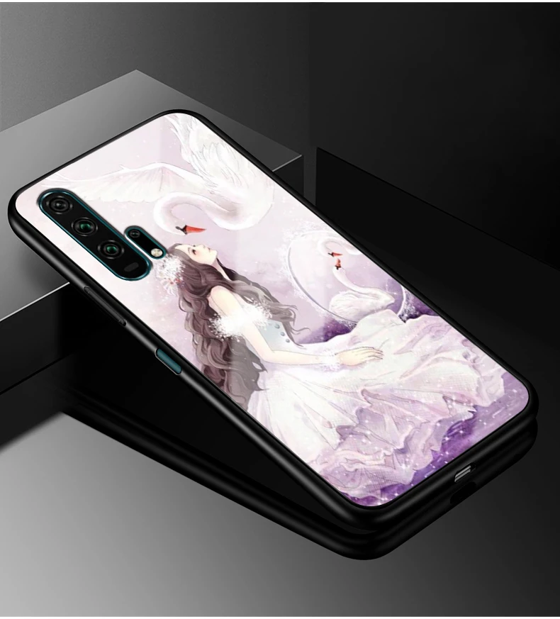 Для huawei Nova 5 T чехол Nova5T PC Пластиковый стеклянный чехол для телефона черный ТПУ бампер чехол для huawei Nova 5 T Nova 5 T чехол