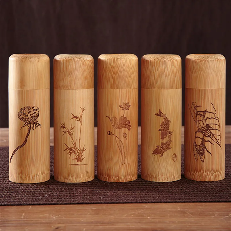 Творческий бамбука путешествия Чай Caddy Портативный небольшой запечатанный банок
