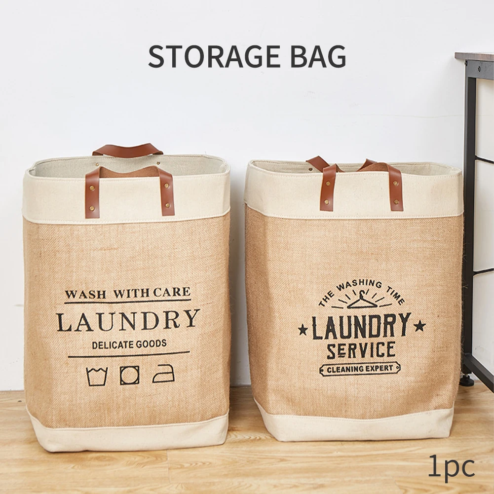 

Simple Large Capacity Storage Bag Durable Cotton Blend Space Saving Multi Functional Foldable Desk Organizer Laundry Basket