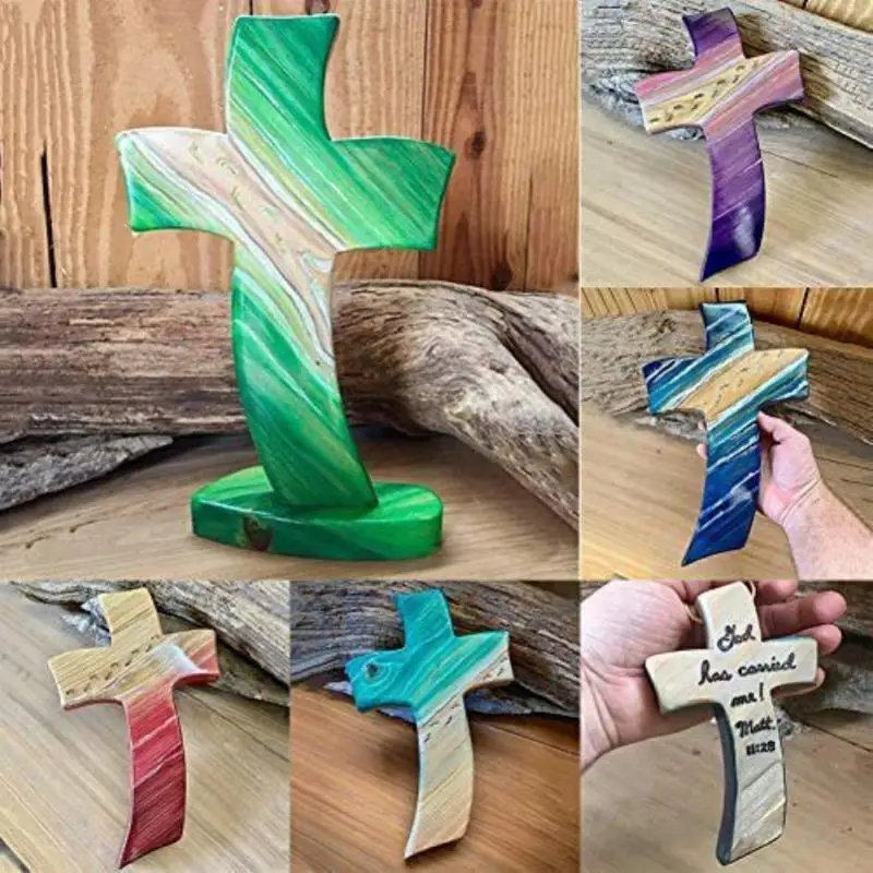 

Easter Cross Inspired By God Crafts Jesus Christ Hanging Pendant God Inspired Handmade Wooden Cross Home New Year Accessories