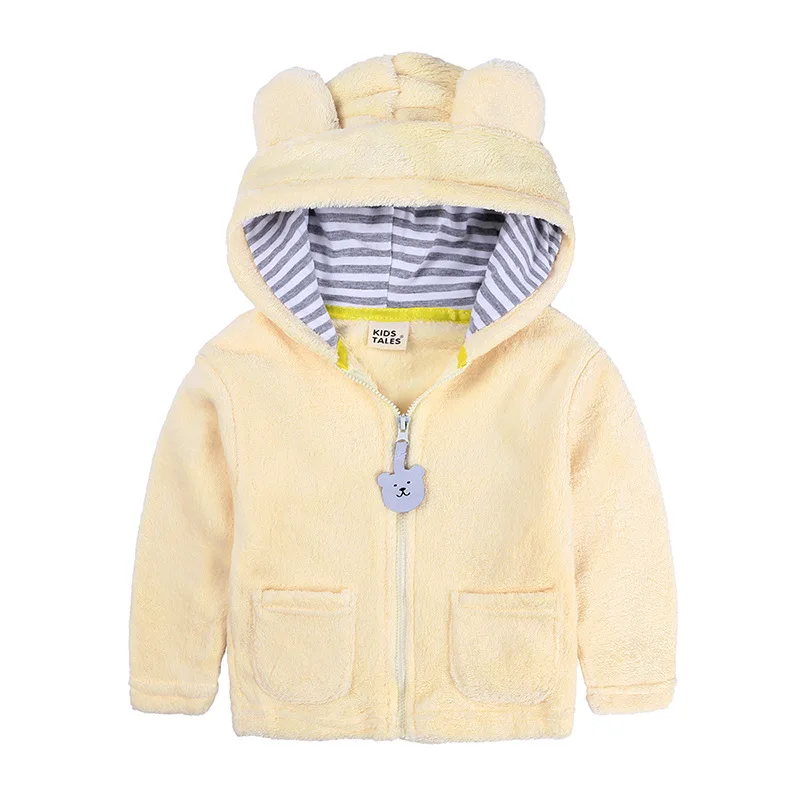 New Baby Boys Girls Wool Hooded Zipper Coat Outerwear 2020 Autumn Winter Kids Warm Soft Fleece Solid Jackets Children Clothing |