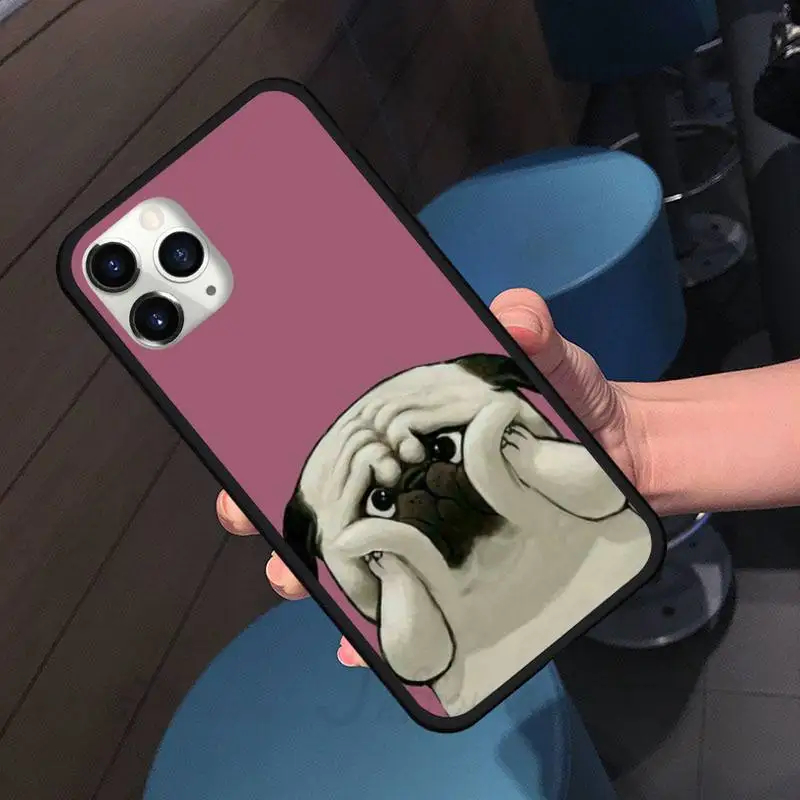 

Bulldog cute animal funny lovely Phone Case For iphone 7 8 12 11 XR XS pro Max Mini plus Soft silicone cover shell funda